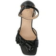 thumbnail image 4 of Journee Womens Zevi Linen Block Heel Dress Sandals, Widths Available, 4 of 9