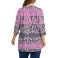 thumbnail image 4 of Xdegoge Womens Blouses 3/4 Sleeve Plus Size Tops Fashion Printed Crew Neck Oversized T Shirt Loose Fit Tunic Summer Tops Casual Boho Tees Ropa Mujer Women Past Orders, 4 of 5