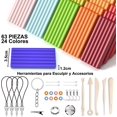 thumbnail image 2 of Foamy Moldeable Kit 63 Piezas,24 Colores Arcilla Para Modelar,Plastilina de DIY, Arcilla Polimerica Escultura y Accesorios Para Modelado,El Mejor Regalo Para Niños y Niñas Seguro y No Tóxico, 2 of 4