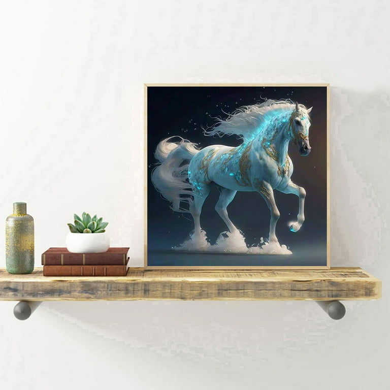  Beaudio Animal Series Diamond Art Painting Kits for Adults- War  Horse Paint - DIY Round Full Drill 5D Diamond Art for Home Wall  Decor(11.8x15.7inch)