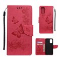 thumbnail image 1 of Galaxy S20 Ultra Cases Covers, Allytech Slim PU Leather Retro Butterfly Embossed Flip Kickstand Magnetic Clasp Protective Cards Holder Pocket Wallet Case Cover for Samsung Galaxy S20 Ultra,Rose, 1 of 1
