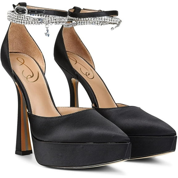 Sam Edelman Women's Andie Heels Black Satin 7M