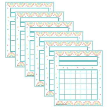 Teacher Created Resources Pastel Pop Incentive Charts, 36 Per Pack, 6 Packs