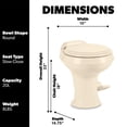 thumbnail image 4 of Dometic 310 Standard Toilet - Oblong Shape, Lightweight and Efficient Flush with Pressure-Enhanced PowerFlush and Slow Close Seat Cover - Perfect for Modern RVs, 4 of 5