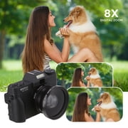 Vivitar 4K Digital Camera, 8x Digital Zoom, 3 LED Display, Bonus Macro Lens, Included SD Card
