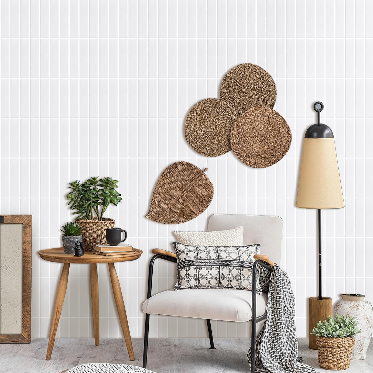 clevermosaics Mosaic Vinyl Tile Sticker Peel and Stick Backsplash for Kitchen and Bathroom, 12" x 12", Set of 10
