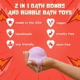 thumbnail image 2 of Superhero Bath Bombs for Kids with Surprise Toys Inside (6 Pack) - Large Bubble Bomb Fizzies for Boys, Girls, & Toddlers - Fruity Scents, Relaxing Aromas, Made in USA, Birthday Gift by Two Sisters, 2 of 8