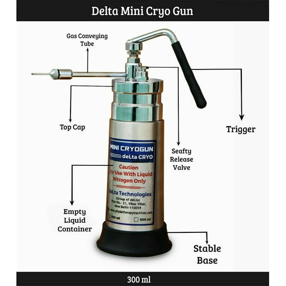 Liquid Nitrogen (LN2) Sprayer Freeze Treatment Instrument Unit 300ml (10.14 oz) from Delta