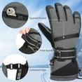 thumbnail image 2 of Solaris Ski Gloves, Winter Warm 3M Insulation Waterproof, Skiing, Snowboarding, Gifts, Men, Black, 2 of 7