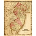 thumbnail image 2 of Vintage Maps 12x14 Gold Ornate Wood Framed with Double Matting Museum Art Print Titled - New Jersey 1862, 2 of 4