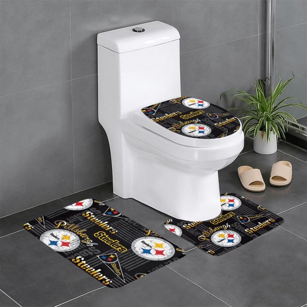Juego de 3 alfombras de baño del equipo Steelers Alfombra antideslizante para baño de 31,5 x 20 pulgadas