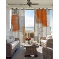 thumbnail image 6 of Burnt Orange Kitchen Curtains Modern Geometric Grey Oil Painting Abstract Cafe Short Curtains for Bathroom Blackout Window Curtain Small Window Treatment Drapes for Bedroom Living Room 42"x45"x2, 6 of 9