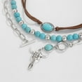 thumbnail image 5 of Western Necklaces Boho Layered Charm Necklace for Women Turquoise Beaded Choker Ox-head Pendant Necklace Western Jewelry for Women Cowgirl Accessories, 5 of 7