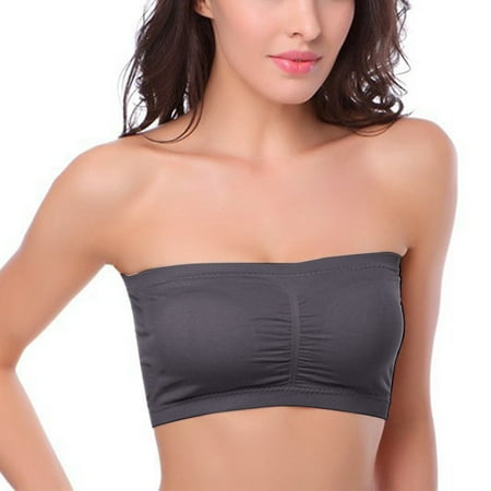 

Lingerie Women for Women S Strapless Bra Stretch Soft Bralette Underwear Wire Free Bra Gray
