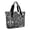 Black Halloween Letter, variant on Tote Bag for Women - Black Halloween Skull Book Pattern Shoulder Bag - Large Utility Work Duffle Bag with Zipper Handbag for Travel, Work, Sprots