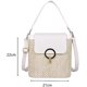 thumbnail image 4 of Bolsos pequeños de paja tipo cubo para mujer, bolsos de viaje para mujer, bolsos de mano, bolso de hombro sencillo para mujer, marrón y blanco, 4 of 4