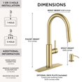 thumbnail image 2 of Grifo de cocina FORIOUS, moderno, dorado cepillado con dispensador de jabón, 2 of 8