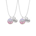 thumbnail image 1 of Delight Jewelry Silvertone Domed Multi Color DDS Mother & Daughter Heart Necklaces (Set of 2), 19"+2", 1 of 4