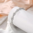 thumbnail image 4 of Cubic Zirconia Simulated Pearl Bridal Wedding Leaf Filigree Tennis Bracelet for Brides Bridesmaid Birthday Mothers Christmas Valentines Day Jewelry Gifts for Women, 4 of 5