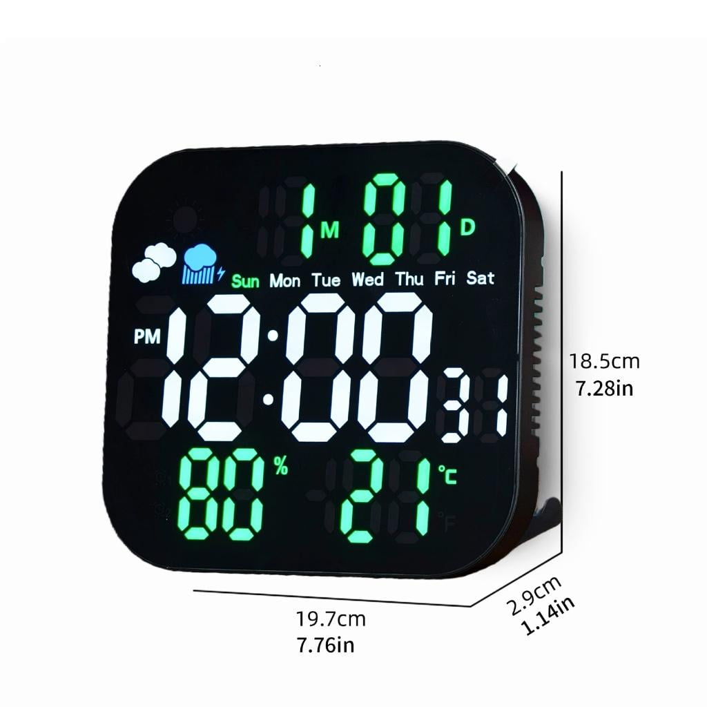 Giaone Large Display Digital Alarm Clock Bedroom Desck Clock with Date Table Clocks