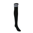 thumbnail image 3 of JeashCHAT 1 Pair Thigh High Socks Over Knee Girls Football Socks Black, 3 of 4