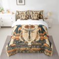 thumbnail image 2 of Erosebridal Ancient Egypt Civilization Pharaoh Bedding Sets Full Size, Mysterious Hieroglyphics Tribal Comforter Sets with Sheets, Reversible 7pcs, 2 of 5
