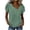 Mint Green, variant on Womens Cotton Pleated Petal Short Sleeve Asymmetric V Neck Blouses Solid Double Layer Textured Collared Top, Business Casual Work Office Elegant Summer Clothes
