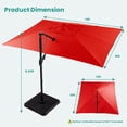 thumbnail image 6 of FOROUTIA 10x13ft Red Cantilever Patio Umbrella, 360° Rotation Offset Umbrella with 4-Level Tilt, Double Top UV50+ Waterproof Outdoor Umbrella for Pool, Backyard, Garden, Deck, 6 of 7