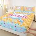 thumbnail image 4 of Erosebridal Light Blue Dripping Waffle Blue Baseball & Bat Sketch Graphic Queen Sheet Sets 4 Pieces, Sport Graphic Bed Set for Boys And Girls Kids,Ultra Soft Home Decor, 4 of 5