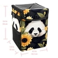 thumbnail image 5 of Panda Sunflower Car Trash Can: Foldable, with Lid, Leak-proof, Hanging Storage Bag - Trash Can for Car, 5 of 6