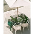 thumbnail image 3 of 60x120 Inch Outdoor Tablecloth with Umbrella Hole Zipper Rectangle Palm Leaves Tropical Rectangular Tablecloths Outside Waterproof Beige Summer Watercolor Botanical Patio Table Cover for Picnic Party, 3 of 8