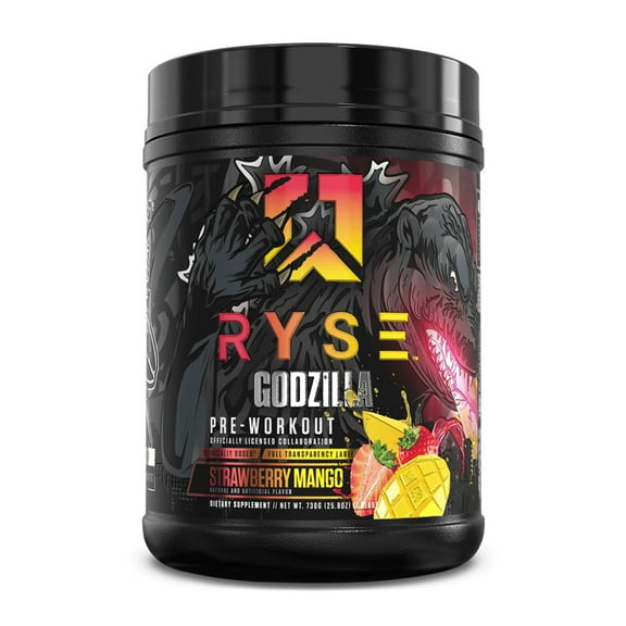 RYSE Godzilla X Noel Deyzel Pre Workout Powder - Strawberry Mango - 20/40 Servings