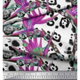 thumbnail image 2 of Soimoi Moss Georgette Fabric Animal Skin & Wild Flower Printed Fabric 1 Yard 42 Inch Wide, 2 of 3