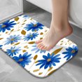 thumbnail image 5 of 1pc Blue Flowers Absorbent Non-Slip Bathroom Thickened Flannel Rug Decor,Soft,Quick Drying,Suitable For Indoor/outdoor Use,Bathrooms,Bedrooms,Kitchens,Terrace,Laundry Rooms,16"x24", 5 of 7