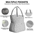 thumbnail image 3 of Black and White Christmas Snowflake Pattern Drawstring Lunch Bag Women - Drawstring Lunch Bag Insulated for Work Office - Stain-Resistant Large Lunchbags for Women with Multi-Pockets, 3 of 6