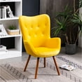 thumbnail image 2 of Yellow Button Tufted Chair / Stylish Accent for Formal Rooms, 2 of 5