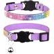 thumbnail image 1 of Collar de gato Breakaway Bling Diamond Rhinestone con campana ajustable para gatos y gatitos niña niño (púrpura) Feliz Sencillez, 1 of 5