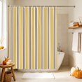 thumbnail image 5 of Yellow Brown Striped Shower Curtain Set - Small 36" x 72" Washable Bathtub Curtain with 12 Hooks, Modern Farmhouse Vertical Stripes Waterproof Fabric Stall Shower Curtains for Bathroom/Bathtub Décor, 5 of 8