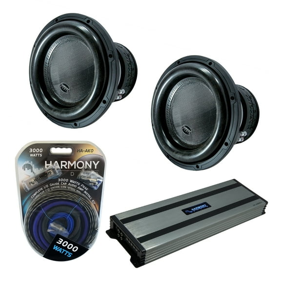 Harmony (2) HA-ML121 Monolith 12" Competition Sub 3000W Subwoofer & HA-A1500.1