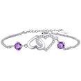 thumbnail image 1 of Pulsera con diseño en forma de corazón para mujer, pulsera de circonita morada con corazón de melocotón, tendencia, 1 of 7