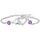 thumbnail image 1 of Pulsera con diseño en forma de corazón para mujer, pulsera de circonita morada con corazón de melocotón, tendencia, 1 of 7
