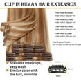 thumbnail image 3 of SEGO Clip in Hair Extensions Human Hair Full Head 100% Real Remy Thick Hair Extensions Silky Straight Balayage Blonde Hair Pieces, 3 of 7