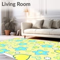 thumbnail image 2 of ODIKA 8x10 Machine Washable Non-Slip Area Rug, Celestial Daydream Sky with Interlocking Stars and Floating Balloons High Traffic Rug with Pad, Yellow, 528392, 2 of 8