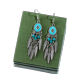 thumbnail image 2 of sweethay Pendientes occidentales Vintage pintura hojas bohemio exquisito moda Popular atractivo oreja colgantes joyería para mujeres niñas Ropa, zapatos y accesorios Miscelánea lago azul, 2 of 6