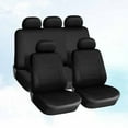 thumbnail image 6 of Chidian 9 Pcs 5 Seats Car Seat Covers Universal Auto Seat Cover Wear Resistant Dustproof Car Seat Protector Mat Car Interior Accessory (Black), 6 of 6
