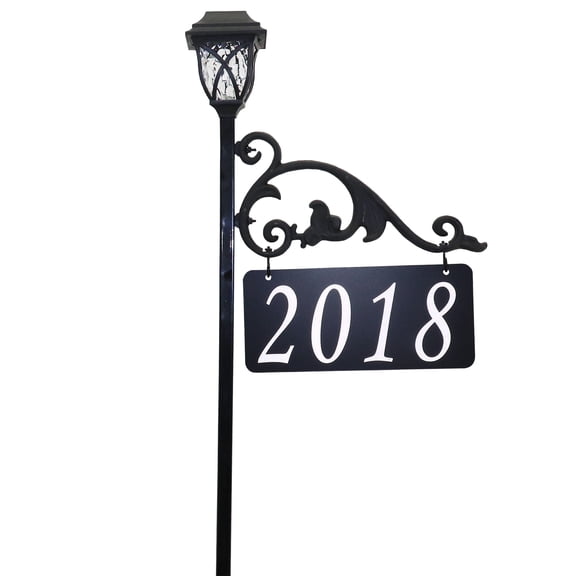 Address America USA Handcrafted, Double-Sided Reflective Annandale Address Sign With Solar Lamp - 30" Pole