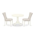 thumbnail image 2 of East West Furniture Dining Room Set Linen White, ANGA3-LWH-35, 2 of 6