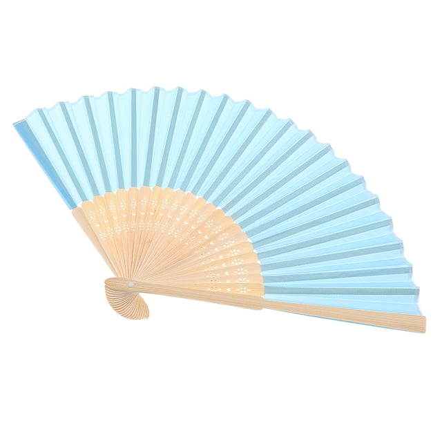 Baile de Boda Seda Chino Mano azul ácido Colcomx Ventilador de mano plegable