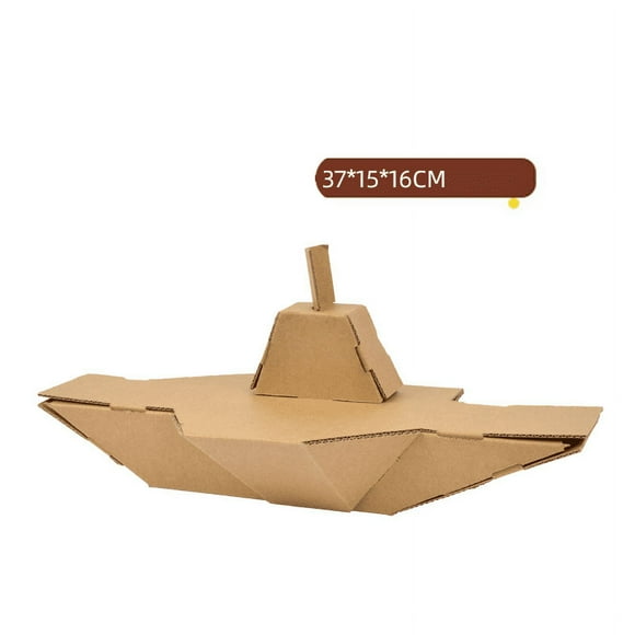 A cardboard airplane tank dinosaur material toy children hand painted graffiti gift (carton aircraft carrier)