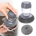 thumbnail image 1 of Iodue Cleaning Brush Multifunctional Pressing Cleaning Brush Dish Brush With Soap Dispenser Soap Dispensing With Replacement Heads Metal Sponge Kitchen Dish Brush, 1 of 4
